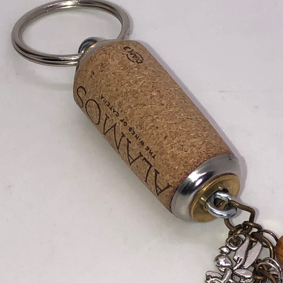 Hand Crafted Up-Cycled Wine Cork BFF Charm & Beaded KEYCHAIN/Purse Jewelry - Picture 5 of 12